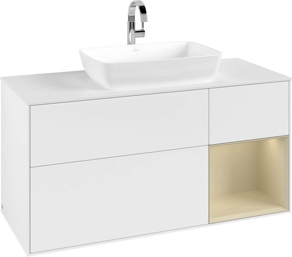 Villeroy & Boch Waschtischunterschrank Finion G831G 1200 mm Glossy White Lacquer mit Beleuchtung
