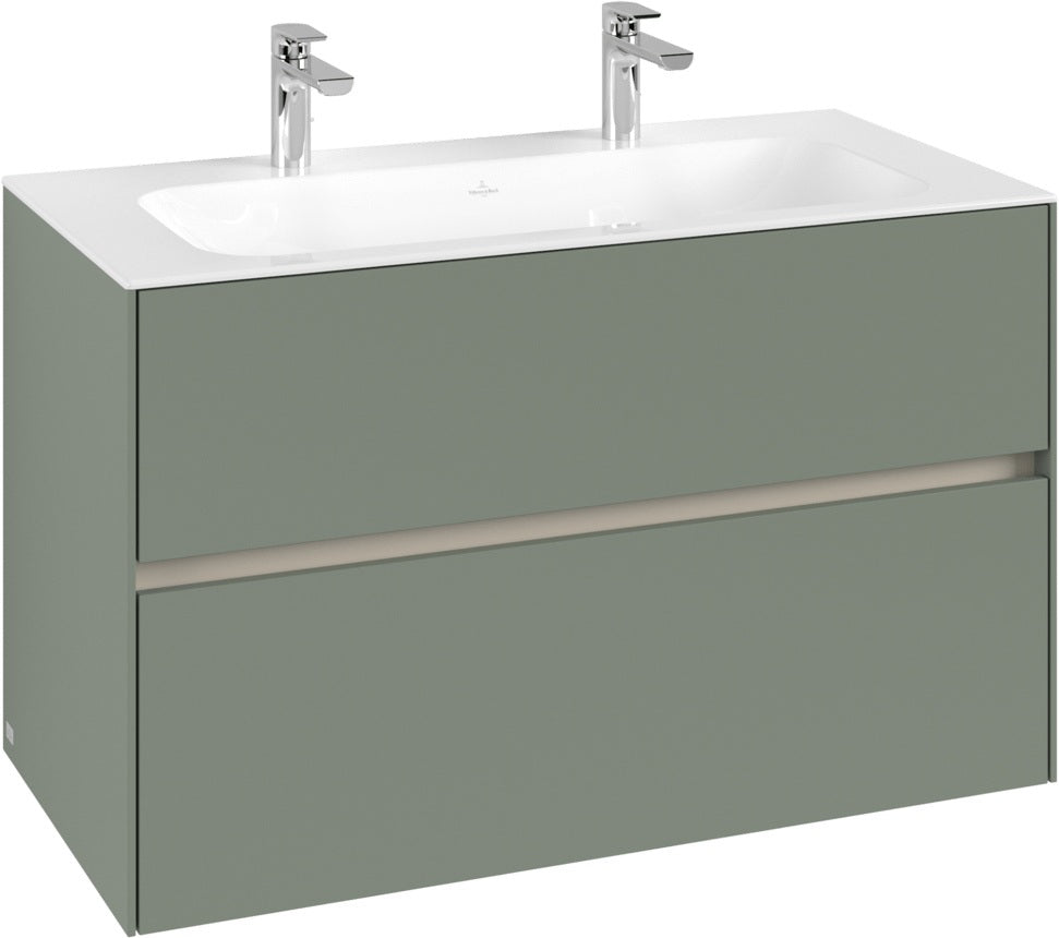 Villeroy & Boch Waschbeckenunterschrank Collaro C13900 in White Oak – 996 mm, 2 Auszüge, SoftClosing