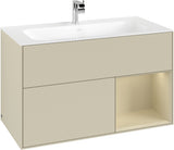Villeroy & Boch Finion Waschtischunterschrank 996 mm Glossy White Lacquer mit LED-Beleuchtung