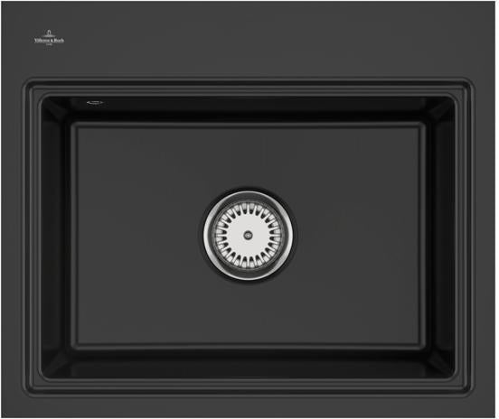 Villeroy & Boch Subway Style 60 S Flat Einbauspüle 600 x 510 mm Ebony CeramicPlus