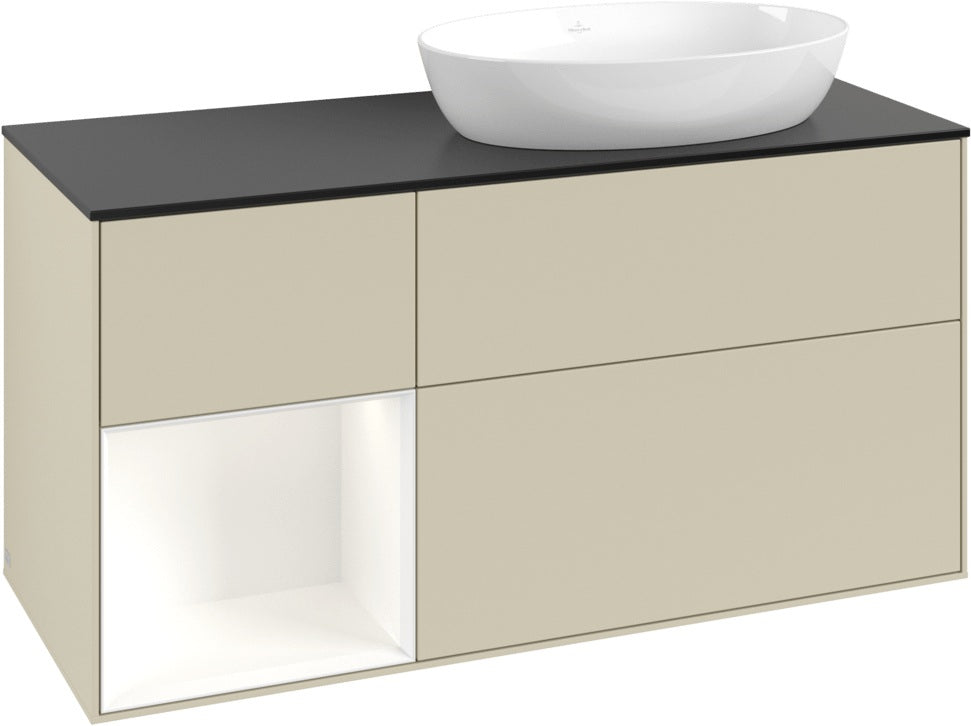 Villeroy & Boch Waschtischunterschrank Finion FA42G 1200 mm Glossy White Lacquer mit Beleuchtung
