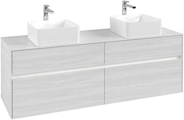 Villeroy & Boch Collaro Waschtischunterschrank 1600 mm Truffle Grey mit LED-Beleuchtung