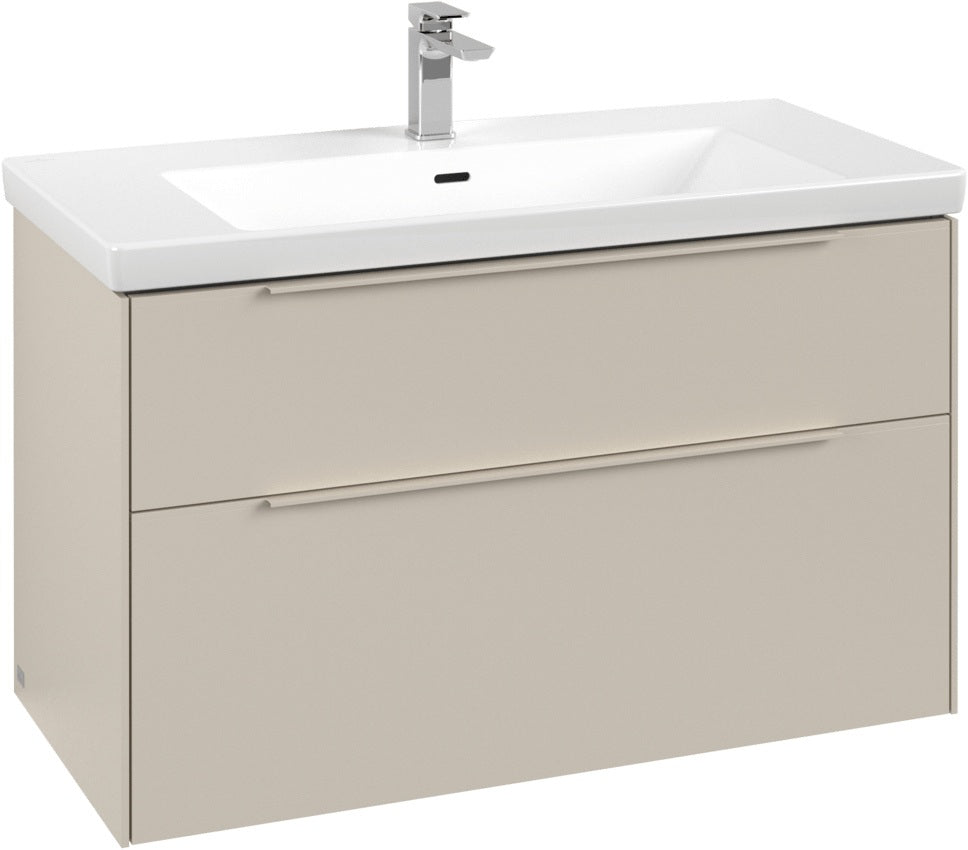 Villeroy & Boch Subway 3.0 Waschtischunterschrank C570L0 Brilliant White mit LED-Beleuchtung und SoftClosing