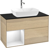 Villeroy & Boch Finion Waschbeckenunterschrank Glossy White mit Beleuchtung, 1000 mm
