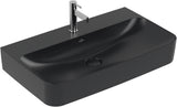 Villeroy & Boch Finion Wandwaschbecken 800 mm Pure Black CeramicPlus – Rechteckig, TitanCeram, Wandmontage