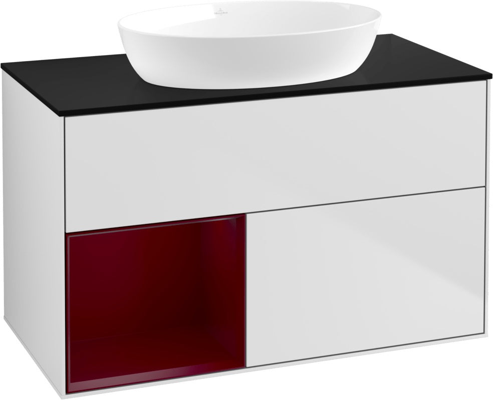 Villeroy & Boch Waschtischunterschrank Finion FA12G 1000 mm Glossy White Lacquer mit Beleuchtung
