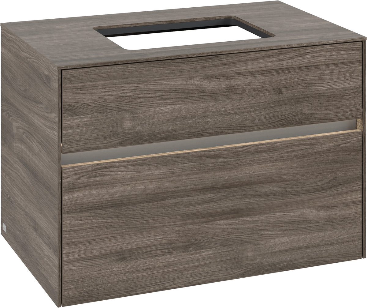 Villeroy & Boch Waschbeckenunterschrank Collaro C108 B0 800 mm Stone Oak mit LED-Beleuchtung