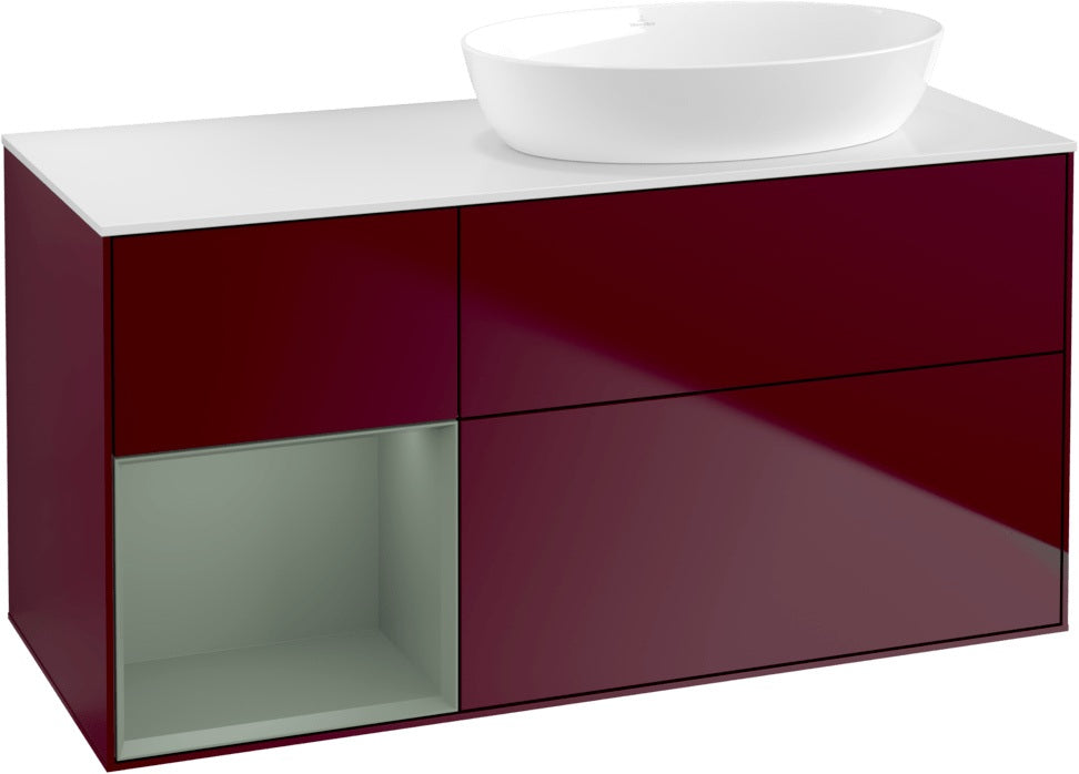 Villeroy & Boch Finion Waschtischunterschrank 1200 mm Glossy White Lacquer mit Beleuchtung