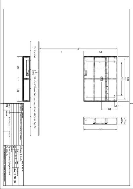 Villeroy & Boch My View 14+ Aufputz-Spiegelschrank 1000 mm mit LED-Beleuchtung und Front- sowie Innenspiegel