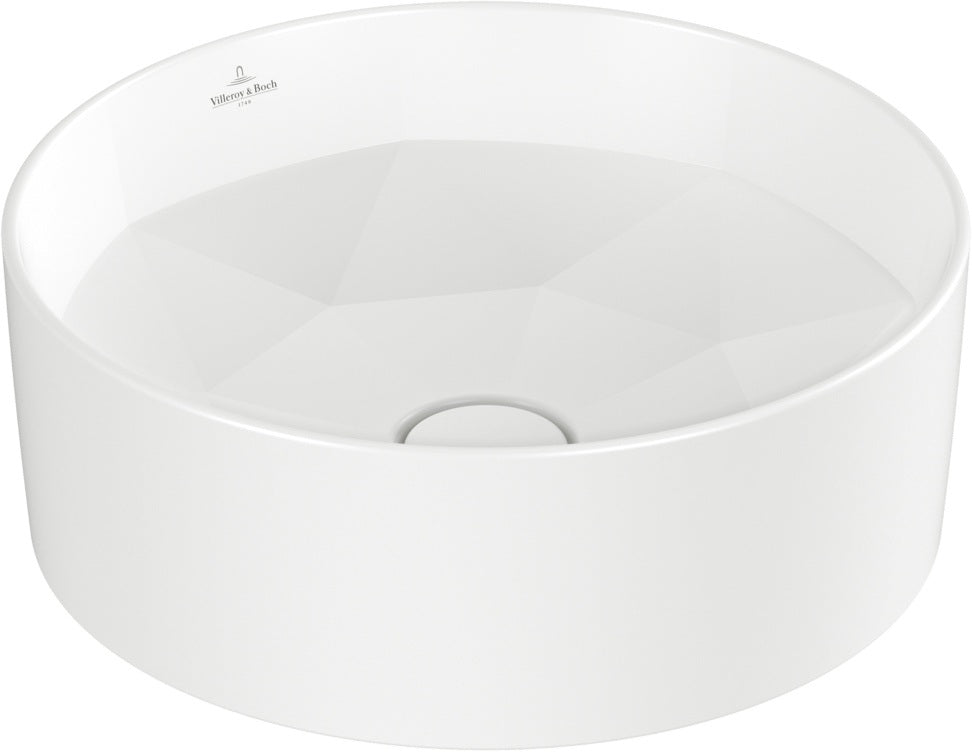 Villeroy & Boch Aufsatzwaschbecken Octagon 5A5640 Rund Pure Black CeramicPlus 418 mm