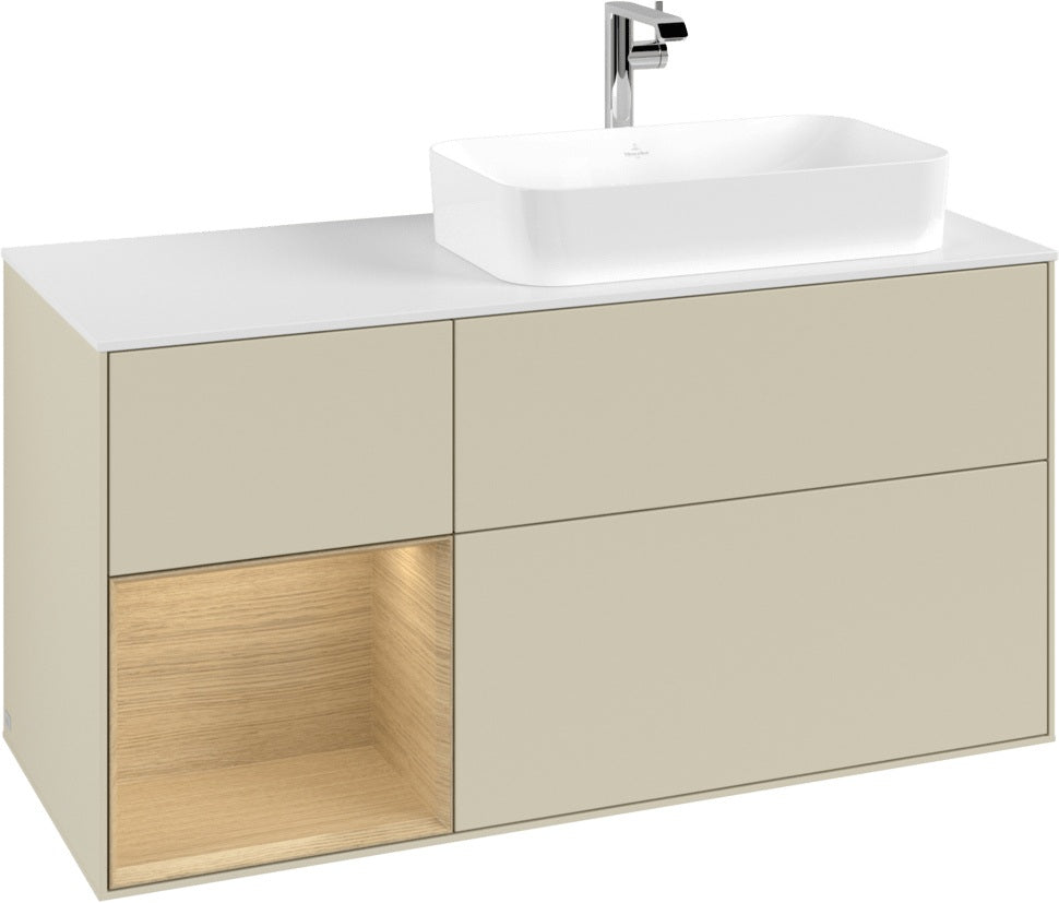 Villeroy & Boch Finion Waschbeckenunterschrank 1200 mm Glossy White Lacquer mit LED-Beleuchtung