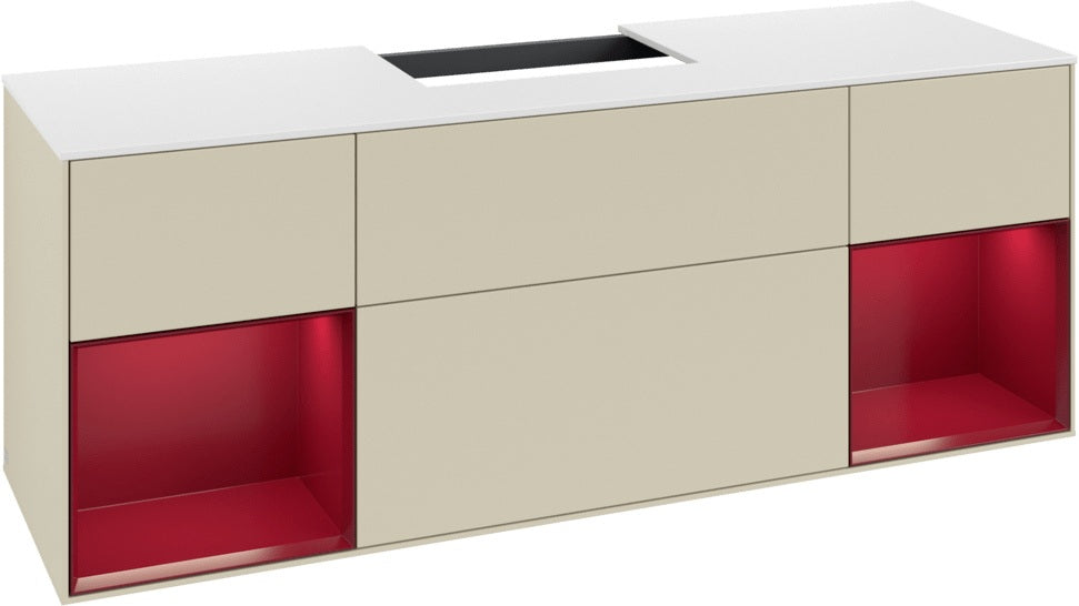 Villeroy & Boch Finion Waschtischunterschrank 1600 mm Glossy White Lacquer mit Beleuchtung