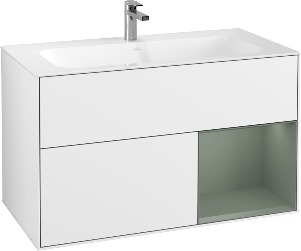 Villeroy & Boch Finion Waschtischunterschrank 996 mm White Matt Lacquer mit Beleuchtung