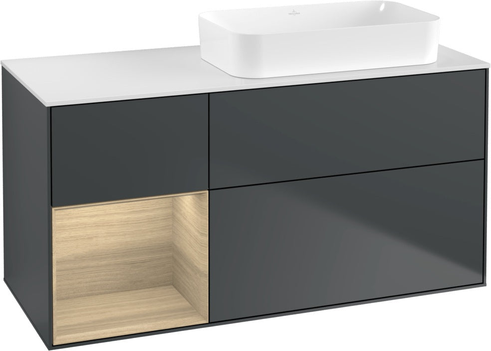 Villeroy & Boch Finion Waschtischunterschrank 1200 mm Glossy White mit Beleuchtung