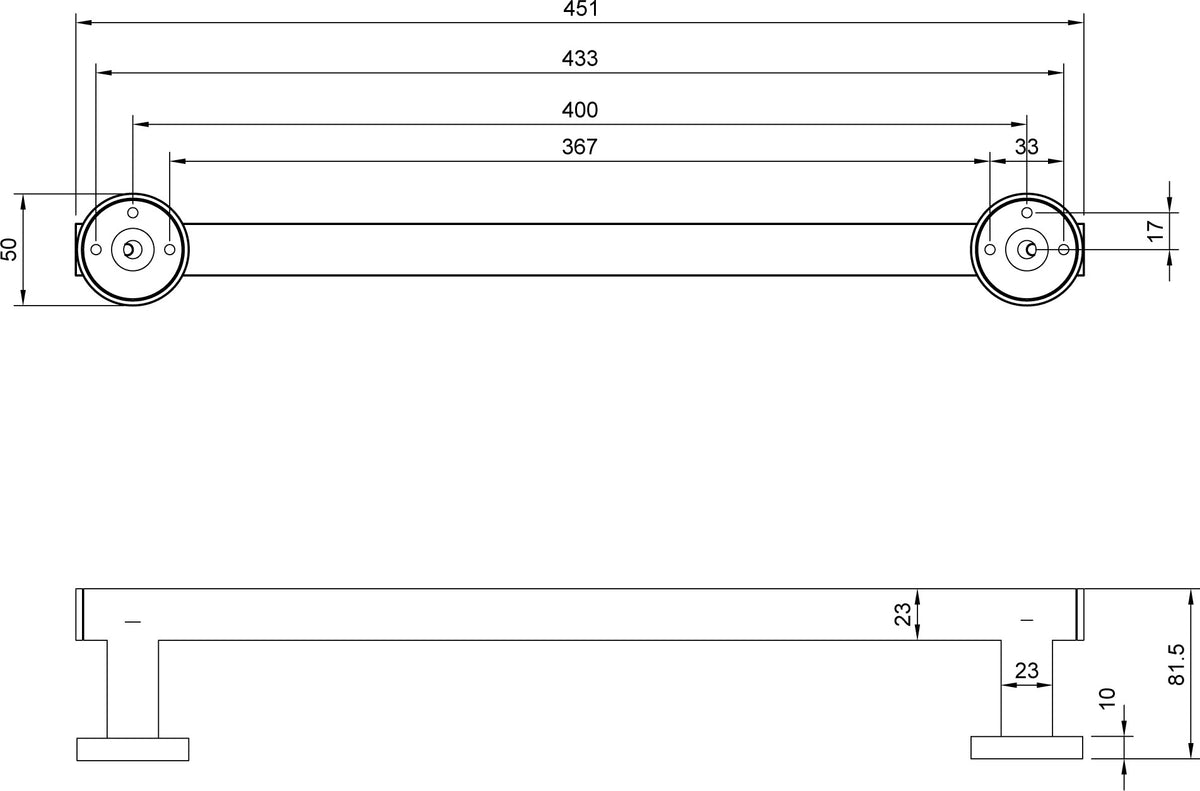 Villeroy & Boch Elements - Tender Wandhaltegriff 451 mm Chrom – Stilvoller Halt für Ihr Bad