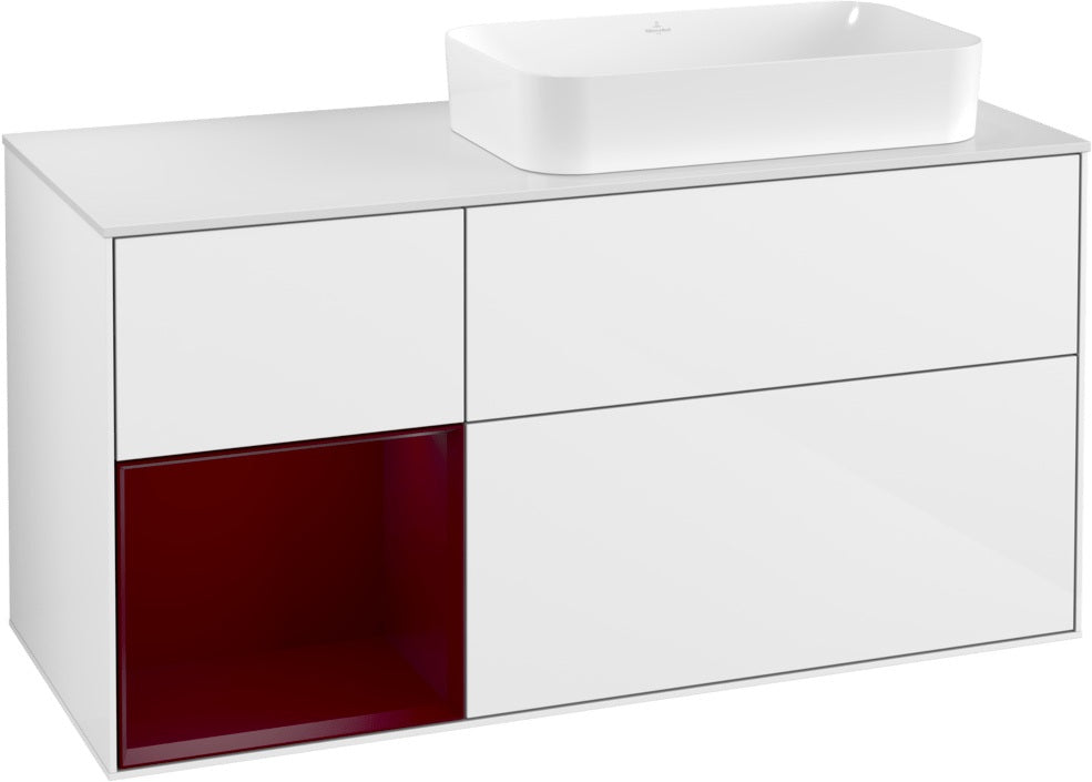 Villeroy & Boch Finion Waschbeckenunterschrank 1200 mm Glossy White Lacquer mit LED-Beleuchtung
