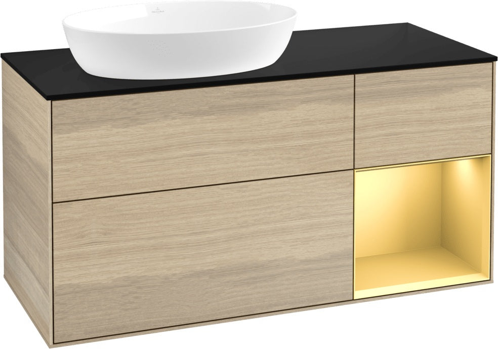Villeroy & Boch Finion Waschtischunterschrank 1200 mm Glossy White Lacquer mit LED-Beleuchtung