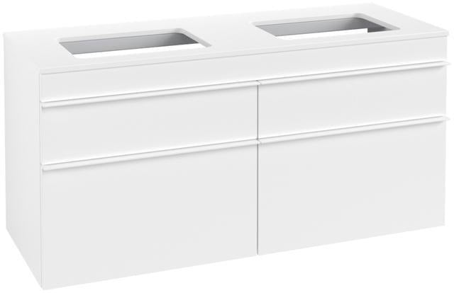 Villeroy & Boch Venticello Waschtischunterschrank 1257 mm Glossy White, 4 Auszüge, für 2 Waschtische
