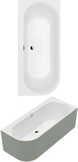 Villeroy & Boch Vorwand-Badewanne Oberon 2.1 1800x800 mm Weiß Alpin – Quaryl, Eck links, mit Schürze & Gestell