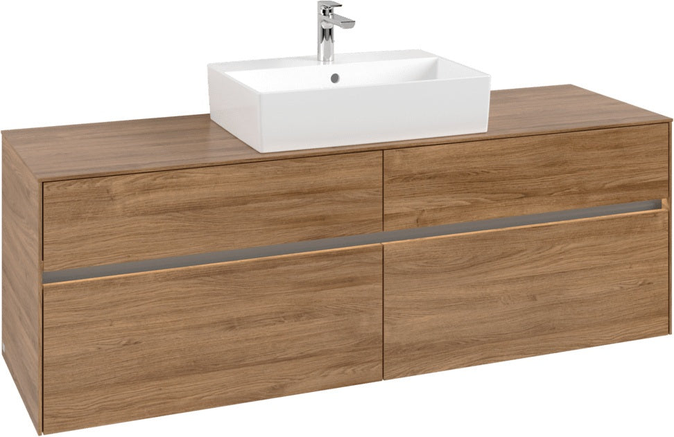 Villeroy & Boch Waschtischunterschrank Collaro C134 B0 1600 mm Kansas Oak mit Beleuchtung