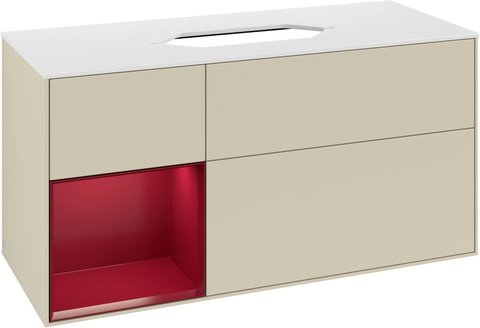 Villeroy & Boch Finion Waschbeckenunterschrank 1200 mm Walnut Veneer mit Beleuchtung