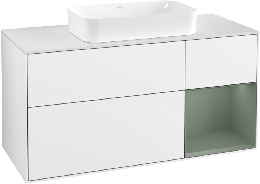 Villeroy & Boch Finion Waschtischunterschrank G711G Black Matt Lacquer 1200 mm mit Beleuchtung