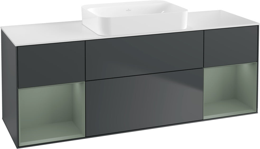Villeroy & Boch Finion Waschtischunterschrank 1600 mm Glossy White Lacquer mit Beleuchtung