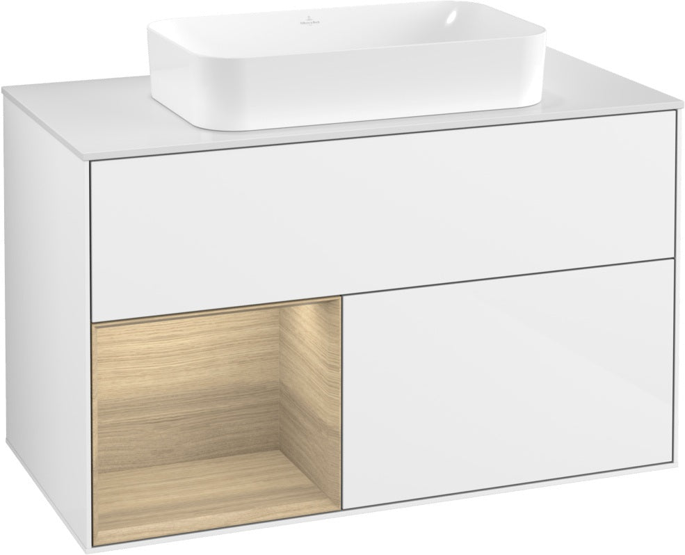 Villeroy & Boch Finion Waschtischunterschrank 1000 mm Glossy White Lacquer – mit LED-Beleuchtung & SoftClosing