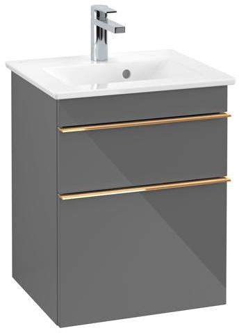 Villeroy & Boch Waschtischunterschrank VENTICELLO 466 mm Eiche Santana Oak mit 2 Auszügen und Griffleiste in Chrom