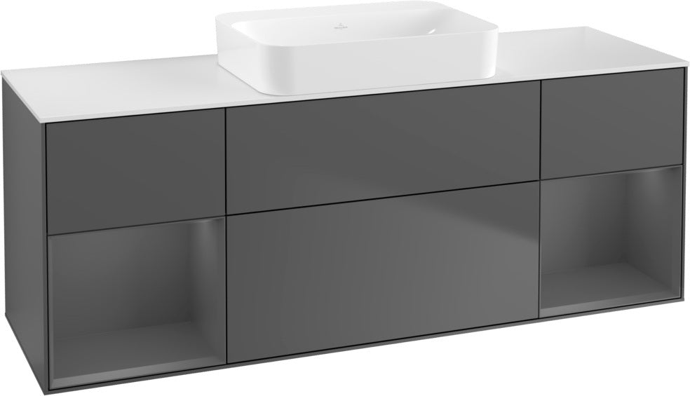 Villeroy & Boch Finion Waschtischunterschrank 1600 mm Glossy White Lacquer mit Beleuchtung