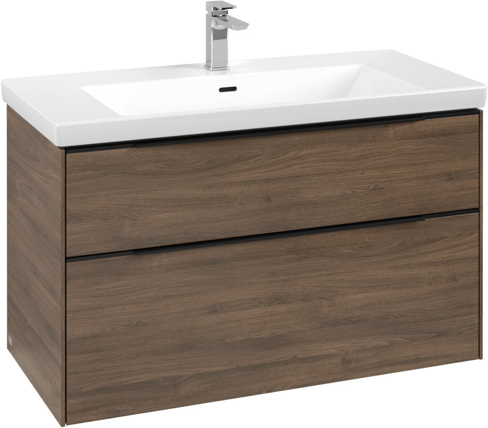Villeroy & Boch Subway 3.0 Waschtischunterschrank C570L0 Brilliant White mit LED-Beleuchtung und SoftClosing