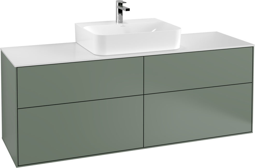 Villeroy & Boch Finion Waschtischunterschrank 1600 mm Anthrazit Matt mit Beleuchtung