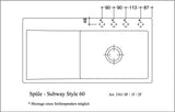 Villeroy & Boch Subway Style 60 Flat Einbauspüle 980x490mm Ebony CeramicPlus