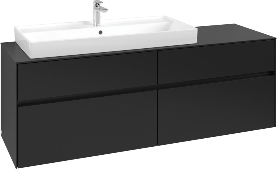 Villeroy & Boch Waschtischunterschrank Collaro C029 B0 1600 mm Volcano Black mit Beleuchtung
