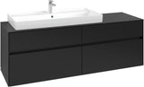 Villeroy & Boch Waschtischunterschrank Collaro C029 B0 1600 mm Volcano Black mit Beleuchtung