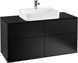 Villeroy & Boch Finion Waschtischunterschrank 1200 mm Glossy White Lacquer mit LED-Beleuchtung