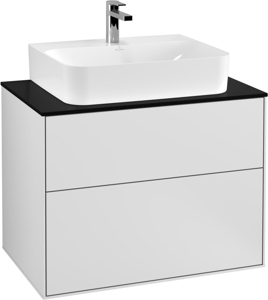 Villeroy & Boch Finion Waschbeckenunterschrank 800 mm Glossy White Lacquer – Wandmontage, 2 Auszüge
