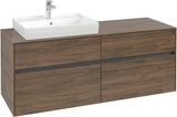 Villeroy & Boch Waschtischunterschrank Collaro Arizona Oak 1400 mm mit 4 Auszügen und Becken links