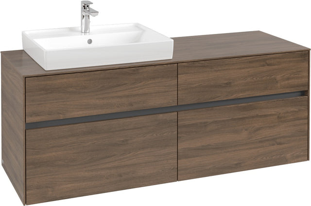 Villeroy & Boch Waschtischunterschrank Collaro Arizona Oak 1400 mm mit 4 Auszügen und Becken links
