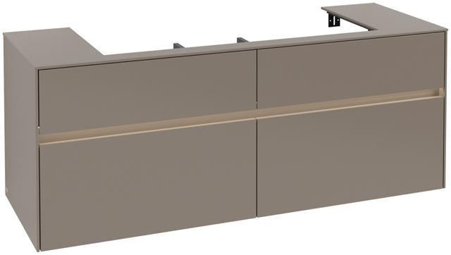 Villeroy & Boch Collaro Waschtischunterschrank 1400 mm mit LED-Beleuchtung, Truffle Grey
