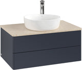 Villeroy & Boch Waschtischunterschrank Antao L19053 800 mm Anthrazit Matt Lack mit LED-Beleuchtung