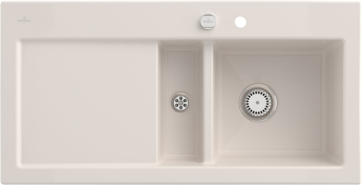 Villeroy & Boch Einbauspüle Subway 60 Ivory CeramicPlus – 1000 mm Keramik mit Abtropffläche