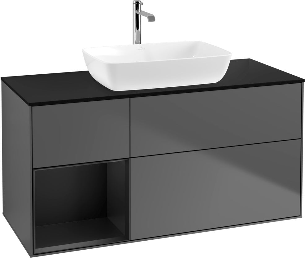 Villeroy & Boch Finion Waschtischunterschrank 1200 mm Glossy White Lacquer mit Beleuchtung