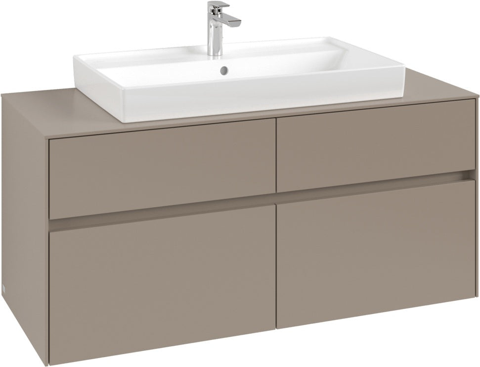 Villeroy & Boch Waschbeckenunterschrank Collaro C087 1200 mm Taupe – 4 Auszüge, SoftClosing