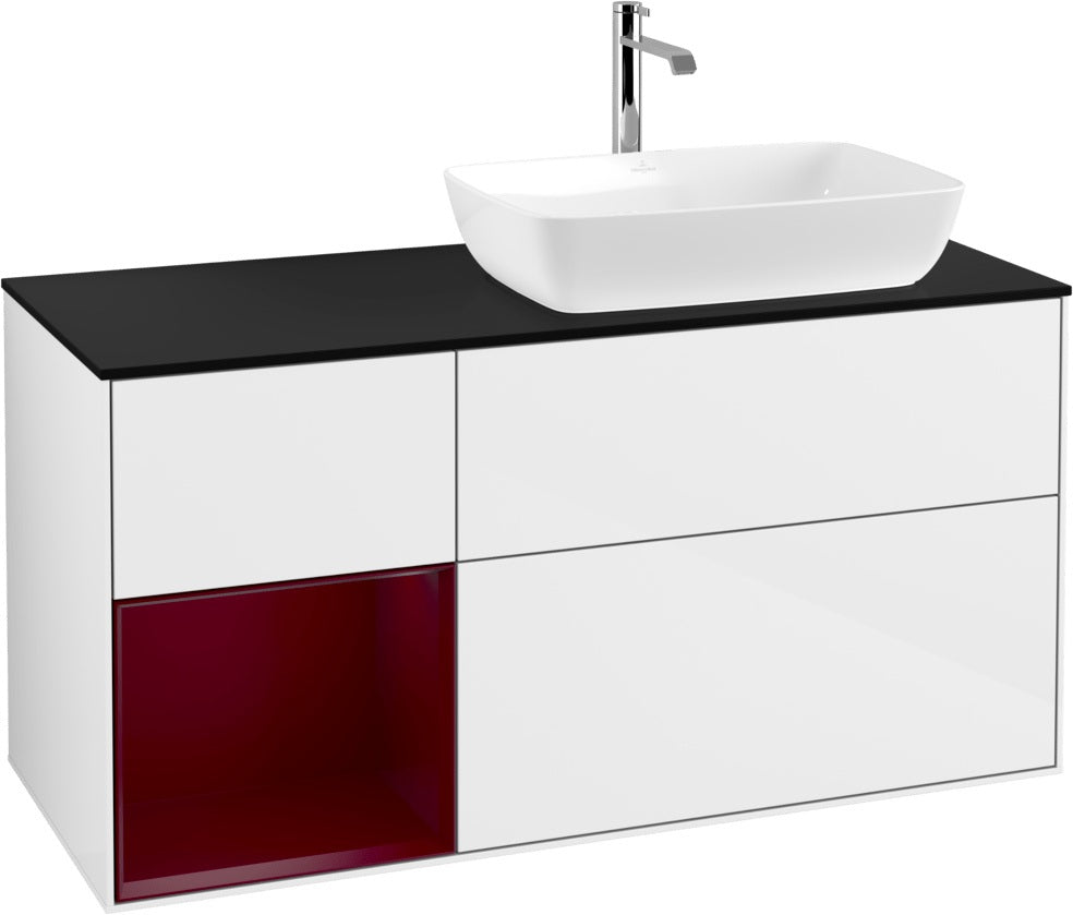 Villeroy & Boch Finion Waschtischunterschrank 1200 mm Glossy White Lacquer mit Beleuchtung