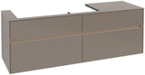 Villeroy & Boch Collaro Waschtischunterschrank 1600 mm mit LED-Beleuchtung und 4 Auszügen in Truffle Grey