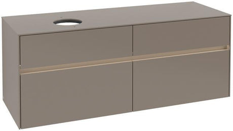 Villeroy & Boch Collaro Waschtischunterschrank 1400 mm mit LED-Beleuchtung und 4 Auszügen, White Wood