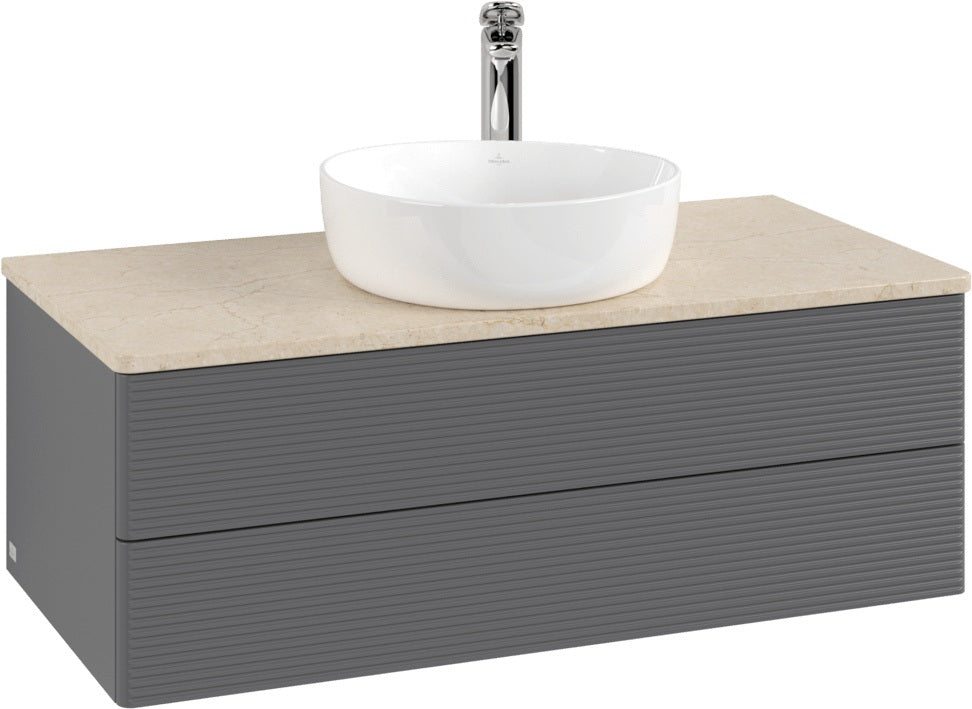 Villeroy & Boch Waschtischunterschrank Antao L20153 1000 mm Anthracite Matt Lacquer mit Hahnlochbohrung