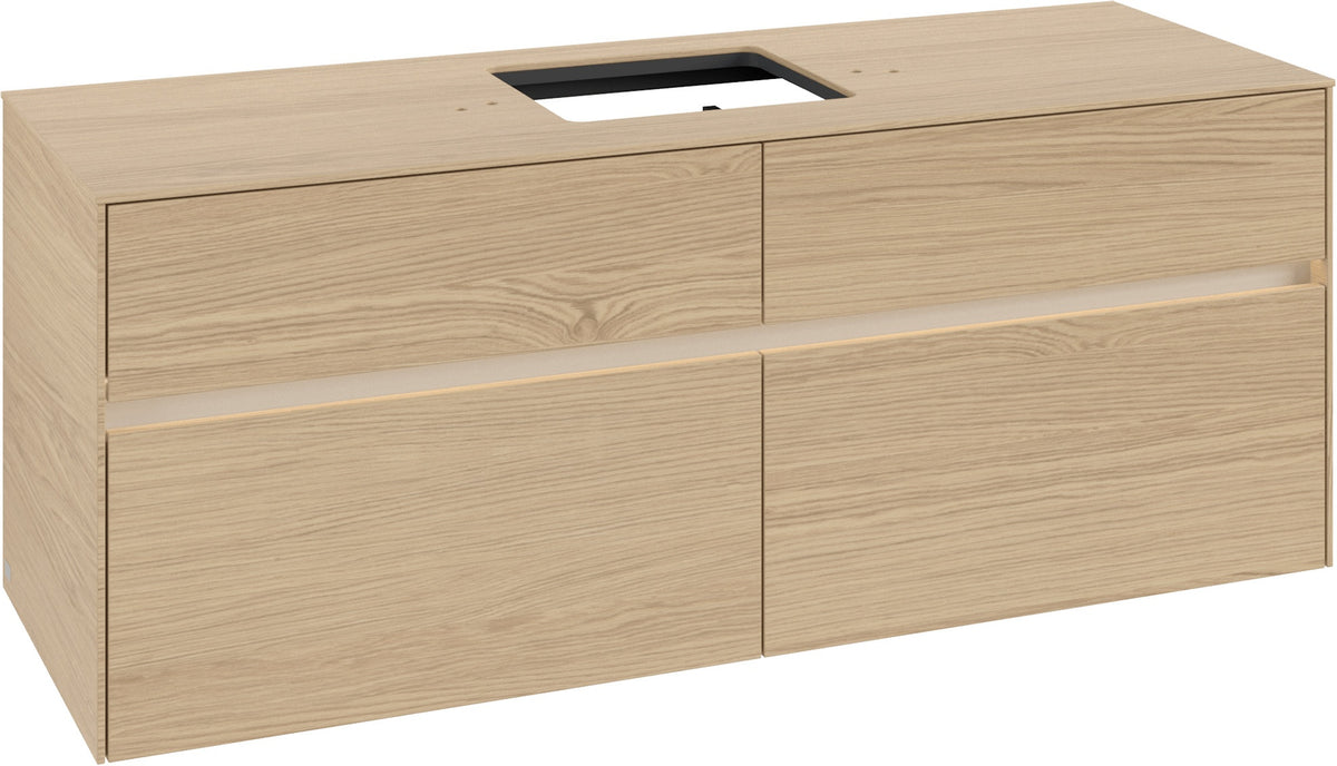 Villeroy & Boch Waschtischunterschrank Collaro C131B0 1400 mm Nordic Oak mit Beleuchtung