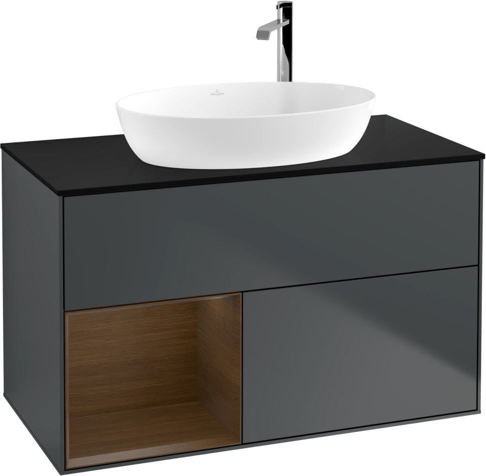 Villeroy & Boch Finion Waschbeckenunterschrank G892G 1000 mm Glossy White Lacquer mit Beleuchtung